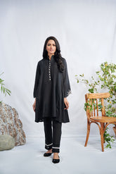 DC-0369 Black Embroidered Kurta